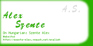 alex szente business card